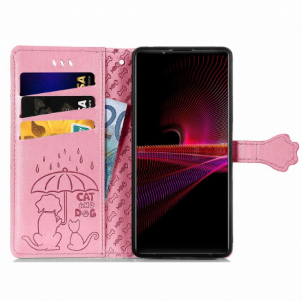 Folio-hoesje voor Sony Xperia 1 III Geanimeerde Dieren