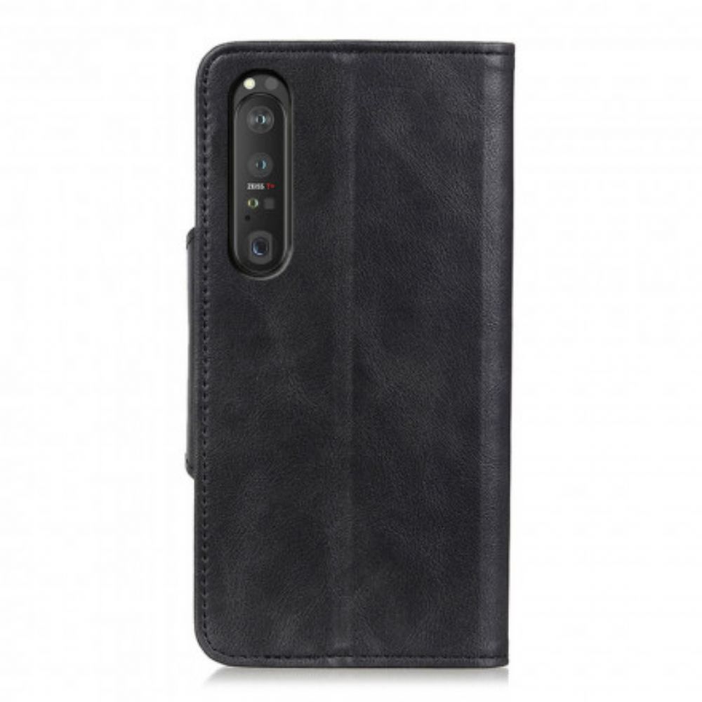 Folio-hoesje voor Sony Xperia 1 III Kunstleer Vintage Knoop