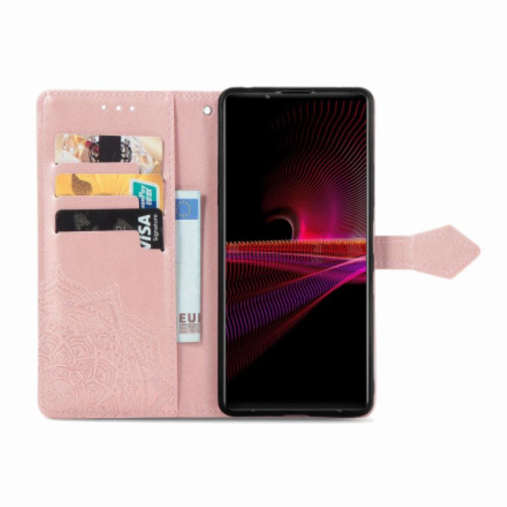 Folio-hoesje voor Sony Xperia 1 III Mandala Van Middelbare Leeftijd