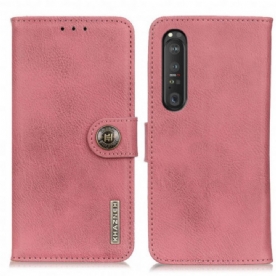 Leren Hoesje voor Sony Xperia 1 III Imitatieleer Khazneh