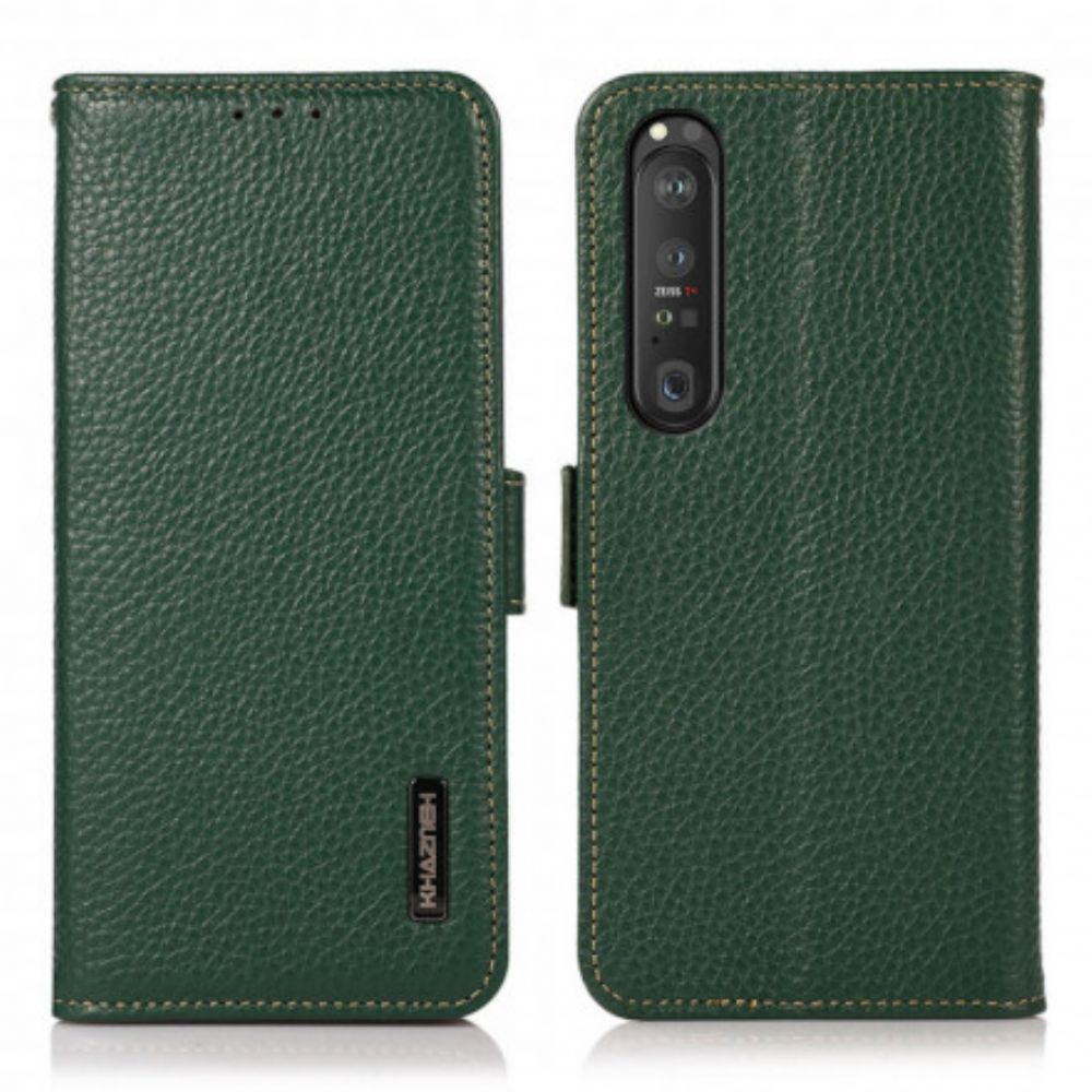 Leren Hoesje voor Sony Xperia 1 III Litchi Leer Khazneh Rfid