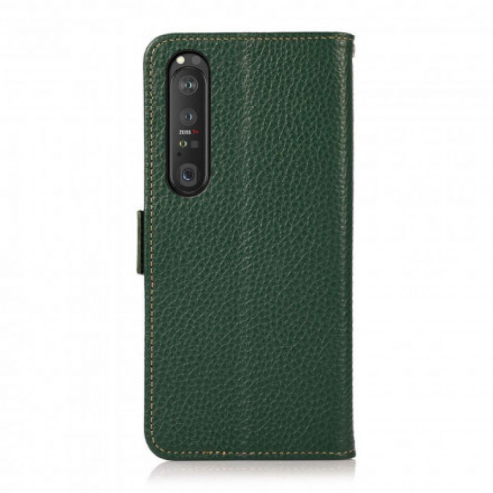 Leren Hoesje voor Sony Xperia 1 III Litchi Leer Khazneh Rfid