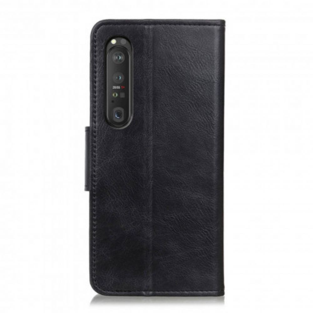 Leren Hoesje voor Sony Xperia 1 III Omkeerbare Sluiting Leereffect