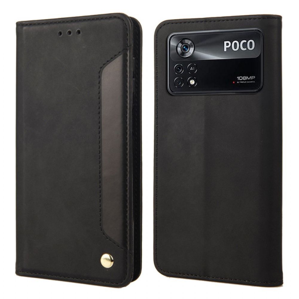 Bescherming Hoesje voor Poco X4 Pro 5G Folio-hoesje Huidgevoel