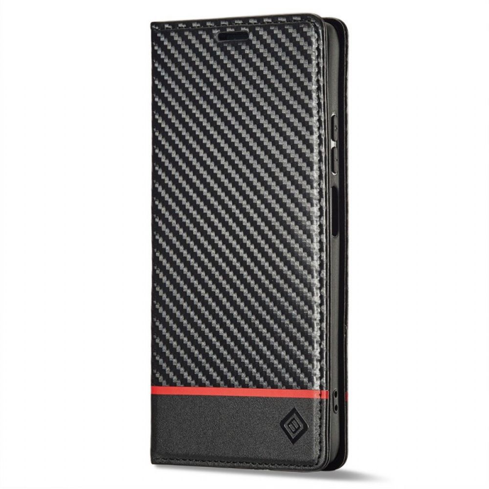 Bescherming Hoesje voor Poco X4 Pro 5G Folio-hoesje Koolstofvezel Lc.imeeke