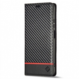 Bescherming Hoesje voor Poco X4 Pro 5G Folio-hoesje Koolstofvezel Lc.imeeke