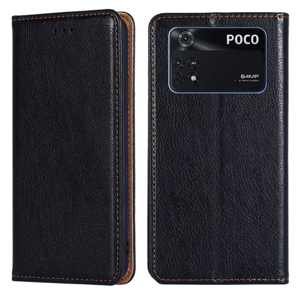 Bescherming Hoesje voor Poco X4 Pro 5G Folio-hoesje Kunstleer Stiksels