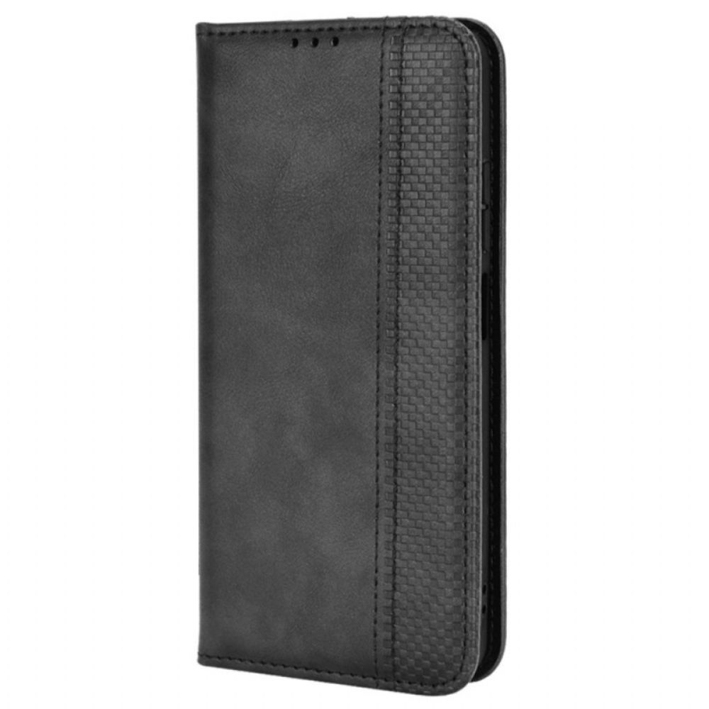 Bescherming Hoesje voor Poco X4 Pro 5G Folio-hoesje Vintage Leereffect