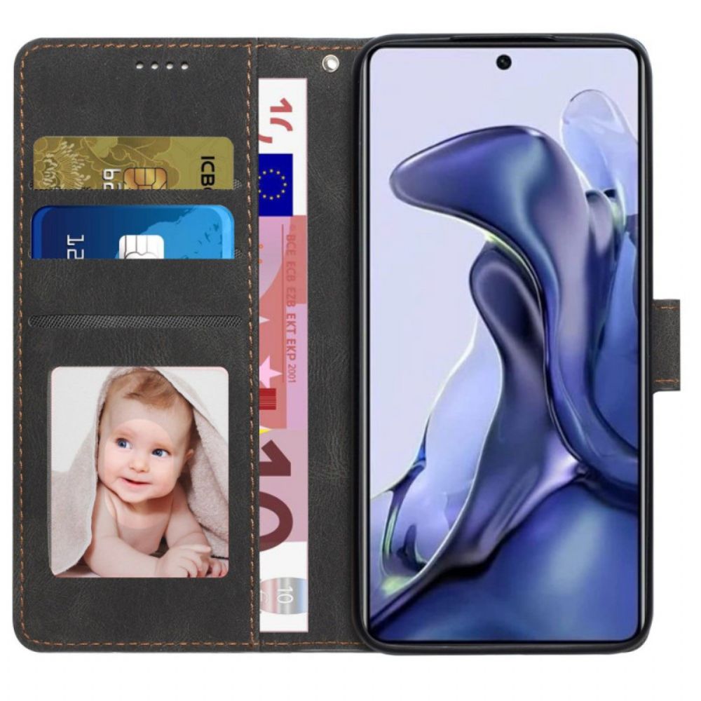 Flip Case voor Poco X4 Pro 5G Lederen Stijl Met Riem