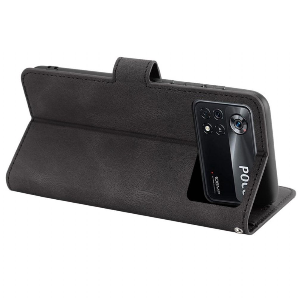 Flip Case voor Poco X4 Pro 5G Lederen Stijl Met Riem