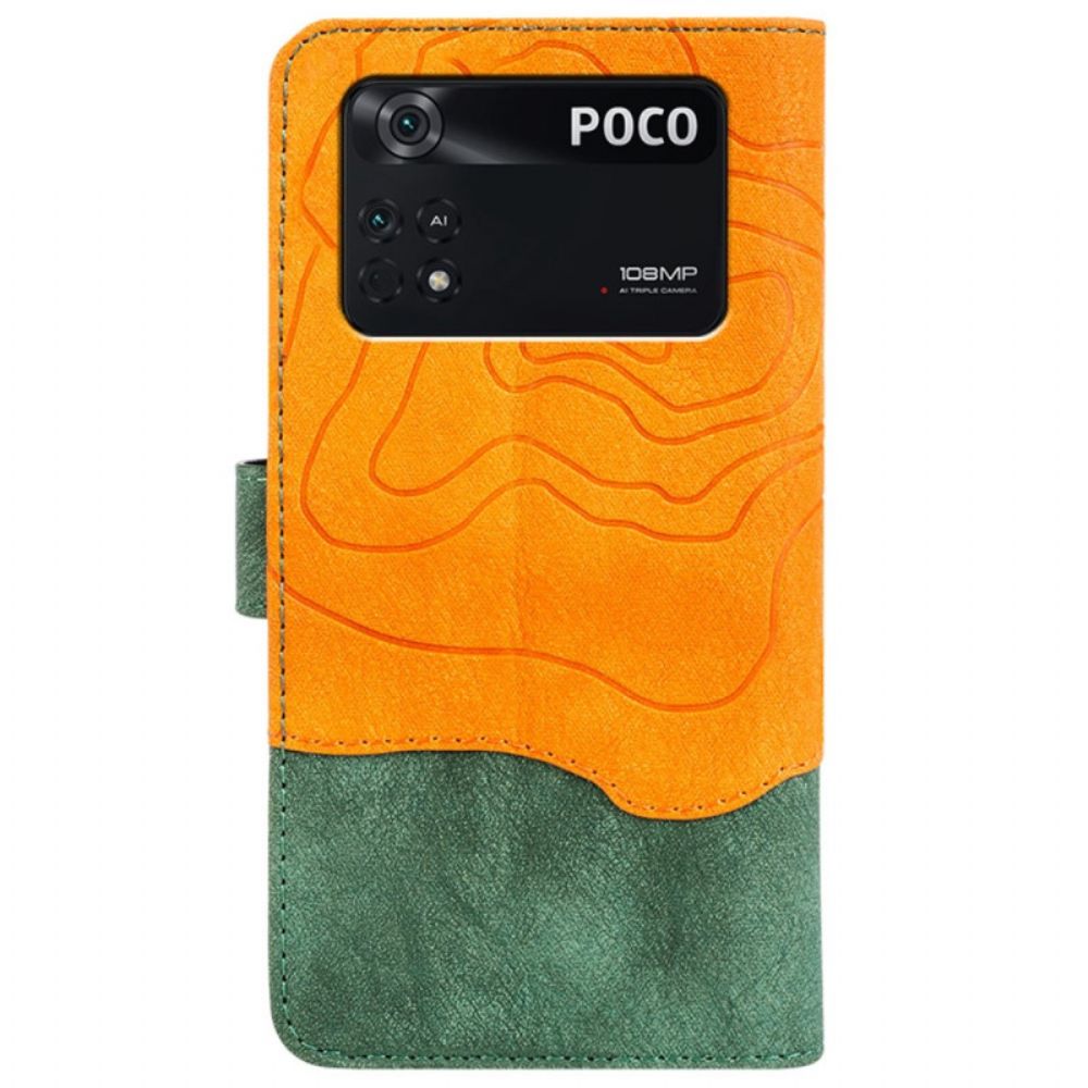 Folio-hoesje voor Poco X4 Pro 5G Artistieke Houtstijl