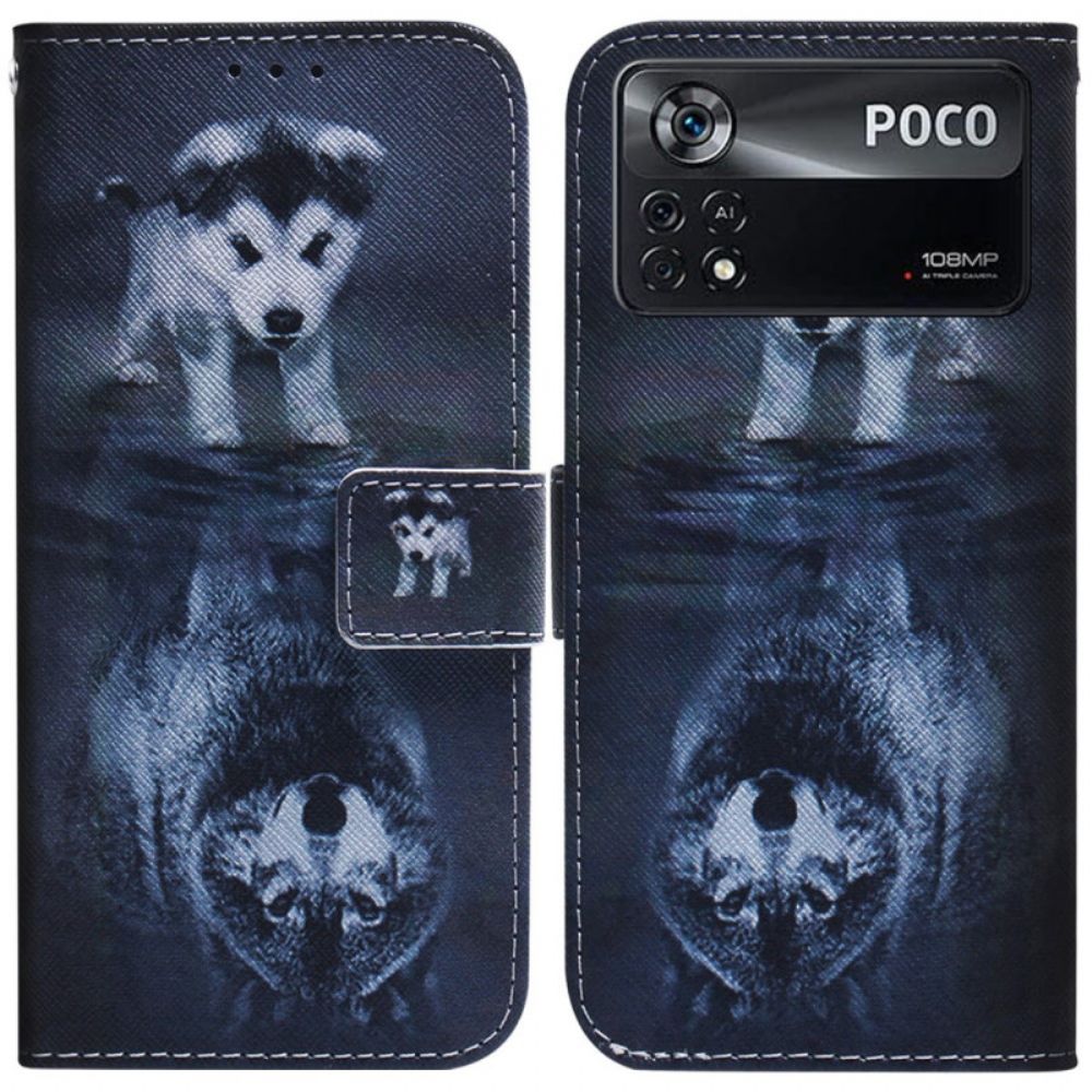 Folio-hoesje voor Poco X4 Pro 5G Droom Van Puppy