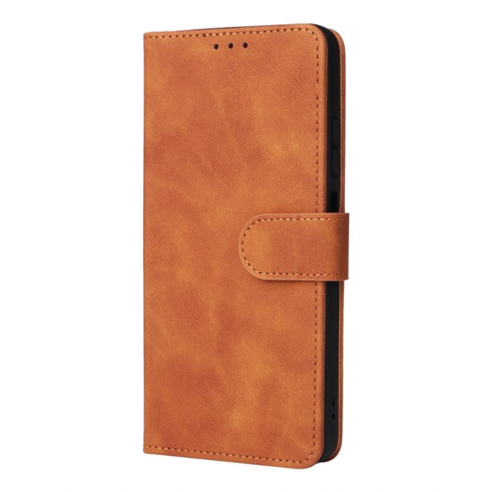 Folio-hoesje voor Poco X4 Pro 5G Effen Leerstijl