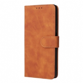 Folio-hoesje voor Poco X4 Pro 5G Effen Leerstijl