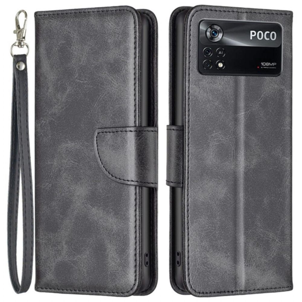 Folio-hoesje voor Poco X4 Pro 5G Gesp En Riem