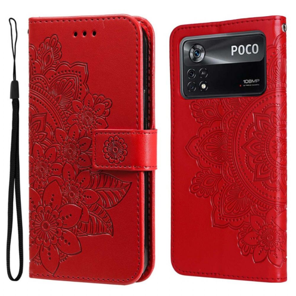 Folio-hoesje voor Poco X4 Pro 5G Met Ketting Band Mandala