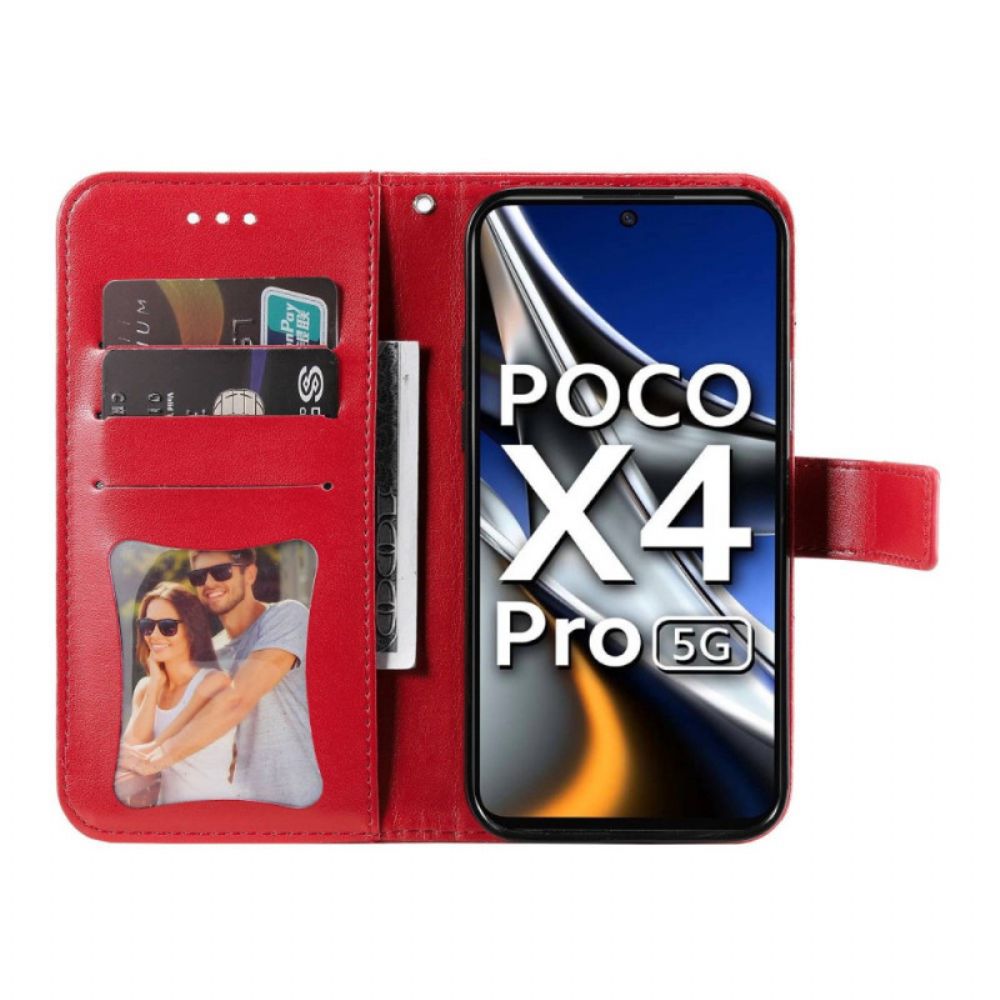 Folio-hoesje voor Poco X4 Pro 5G Met Ketting Band Mandala