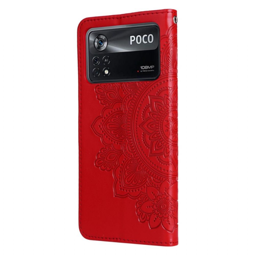 Folio-hoesje voor Poco X4 Pro 5G Met Ketting Band Mandala