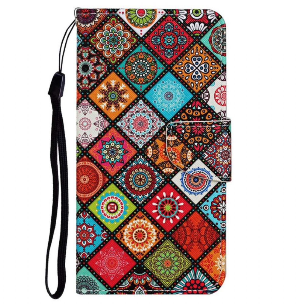 Folio-hoesje voor Poco X4 Pro 5G Met Ketting Band Patchwork