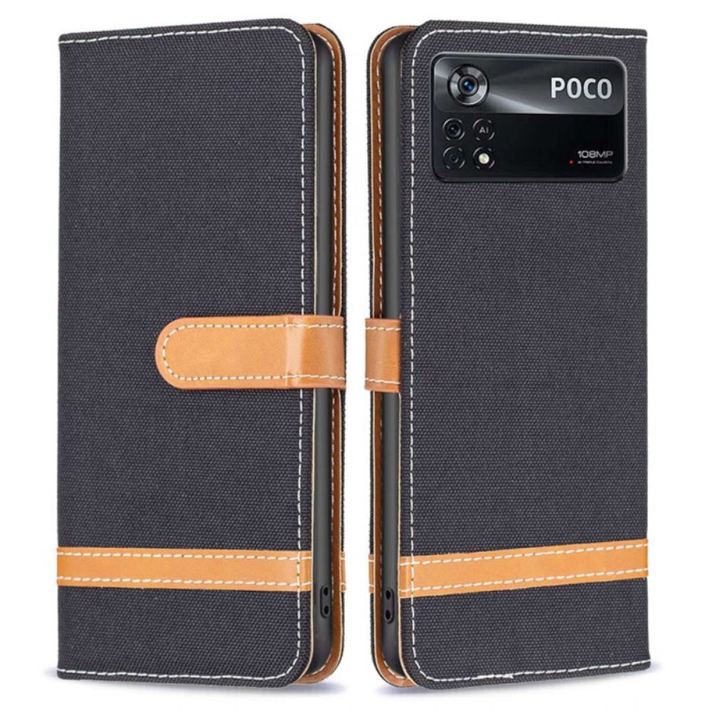 Folio-hoesje voor Poco X4 Pro 5G Met Ketting Band Stof