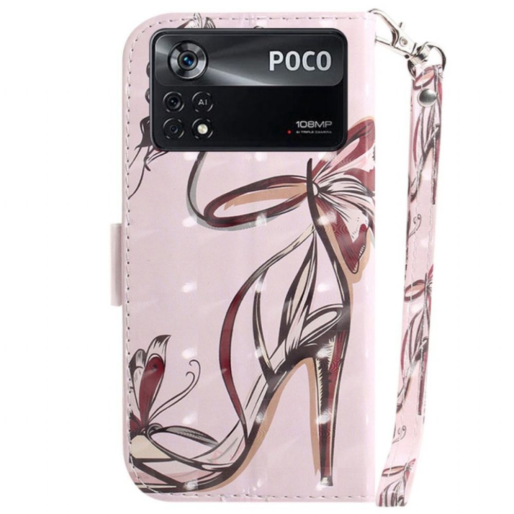 Folio-hoesje voor Poco X4 Pro 5G Met Ketting Bandpomp