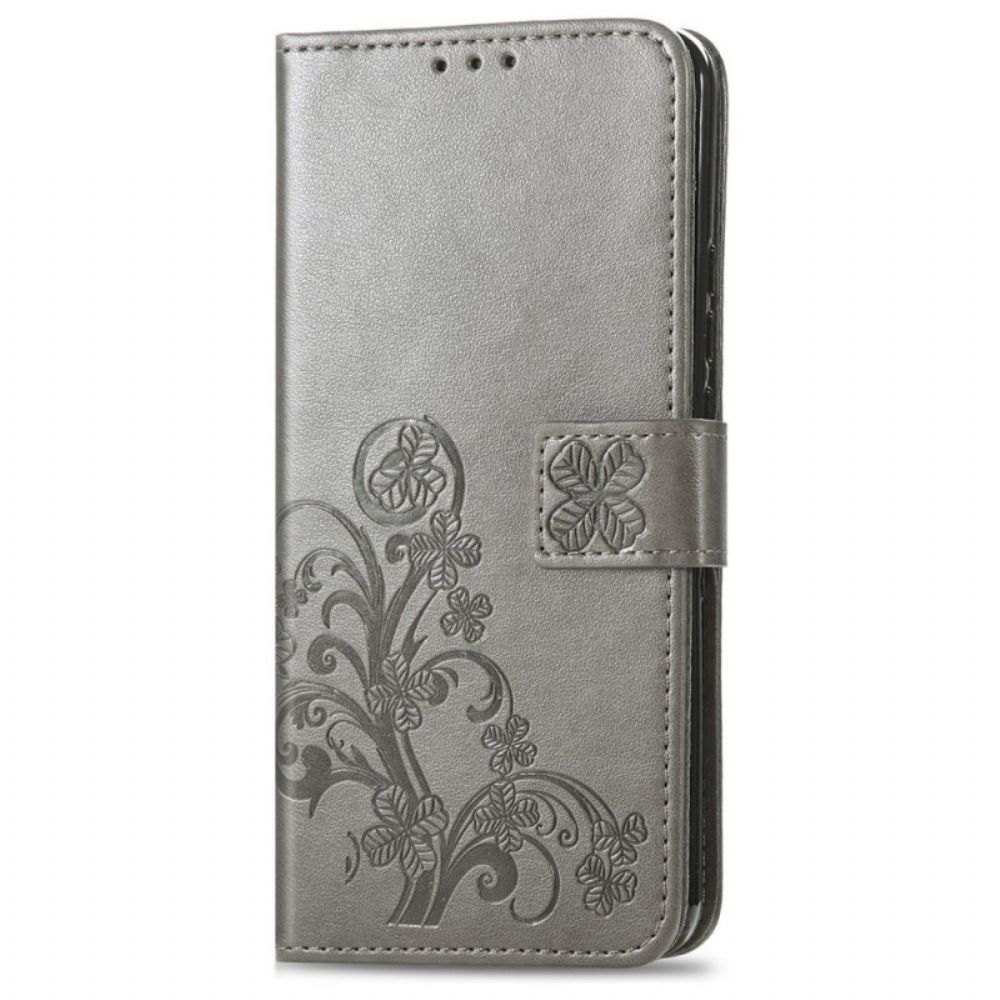 Folio-hoesje voor Poco X4 Pro 5G Met Ketting Bloemen Bandjespatroon