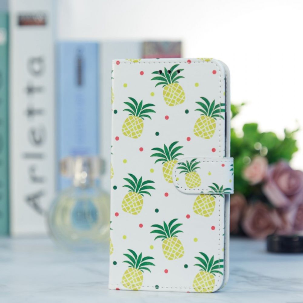 Folio-hoesje voor Poco X4 Pro 5G Met Ketting Thong Ananas