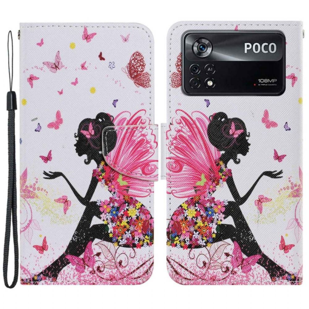 Folio-hoesje voor Poco X4 Pro 5G Met Ketting Thong Fee