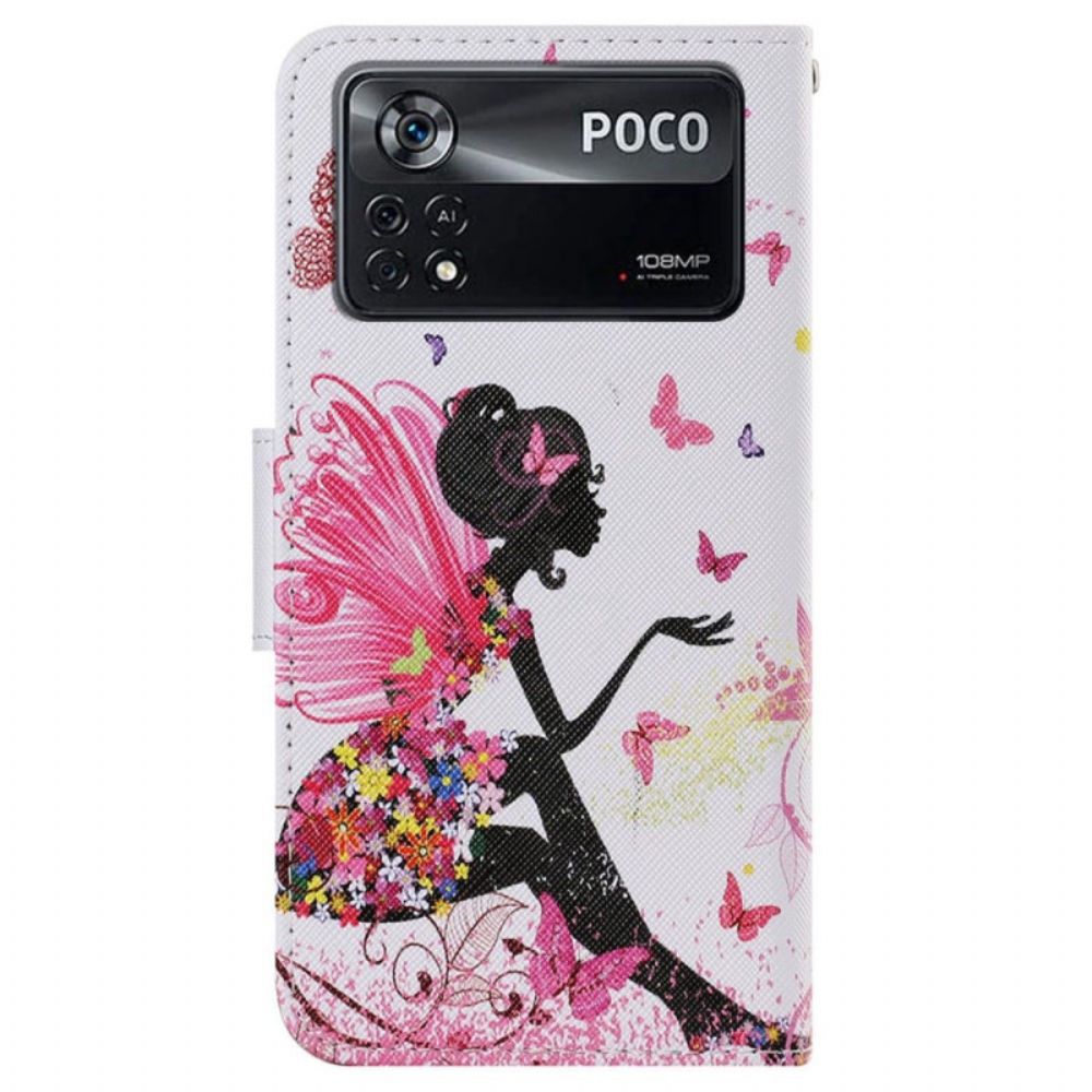 Folio-hoesje voor Poco X4 Pro 5G Met Ketting Thong Fee