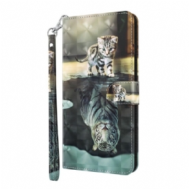 Folio-hoesje voor Poco X4 Pro 5G Met Ketting Thong Kitten Dream