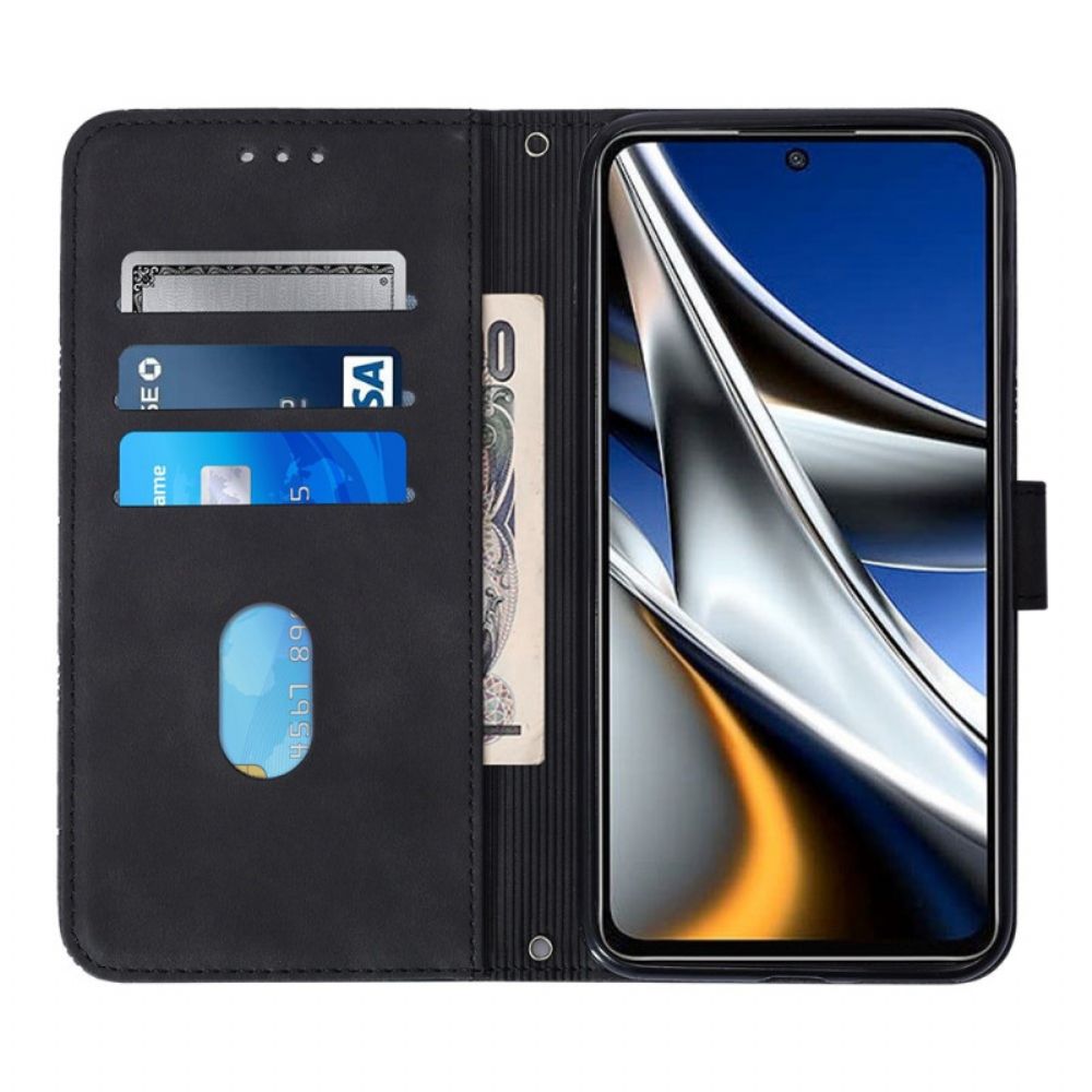 Folio-hoesje voor Poco X4 Pro 5G Patroon Met Schouderband