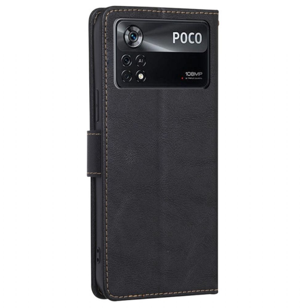 Folio-hoesje voor Poco X4 Pro 5G Rfid Klassiek