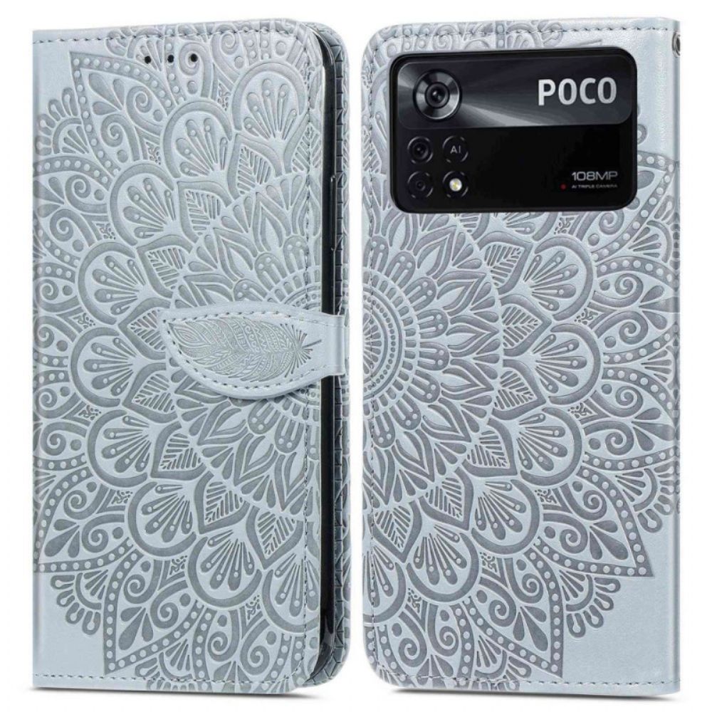 Folio-hoesje voor Poco X4 Pro 5G Tribale Bladeren