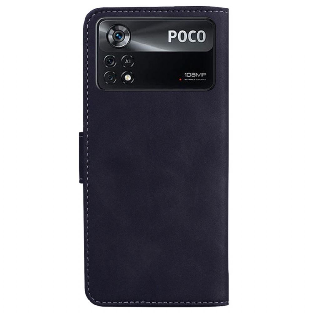 Folio-hoesje voor Poco X4 Pro 5G Vlinderafdruk