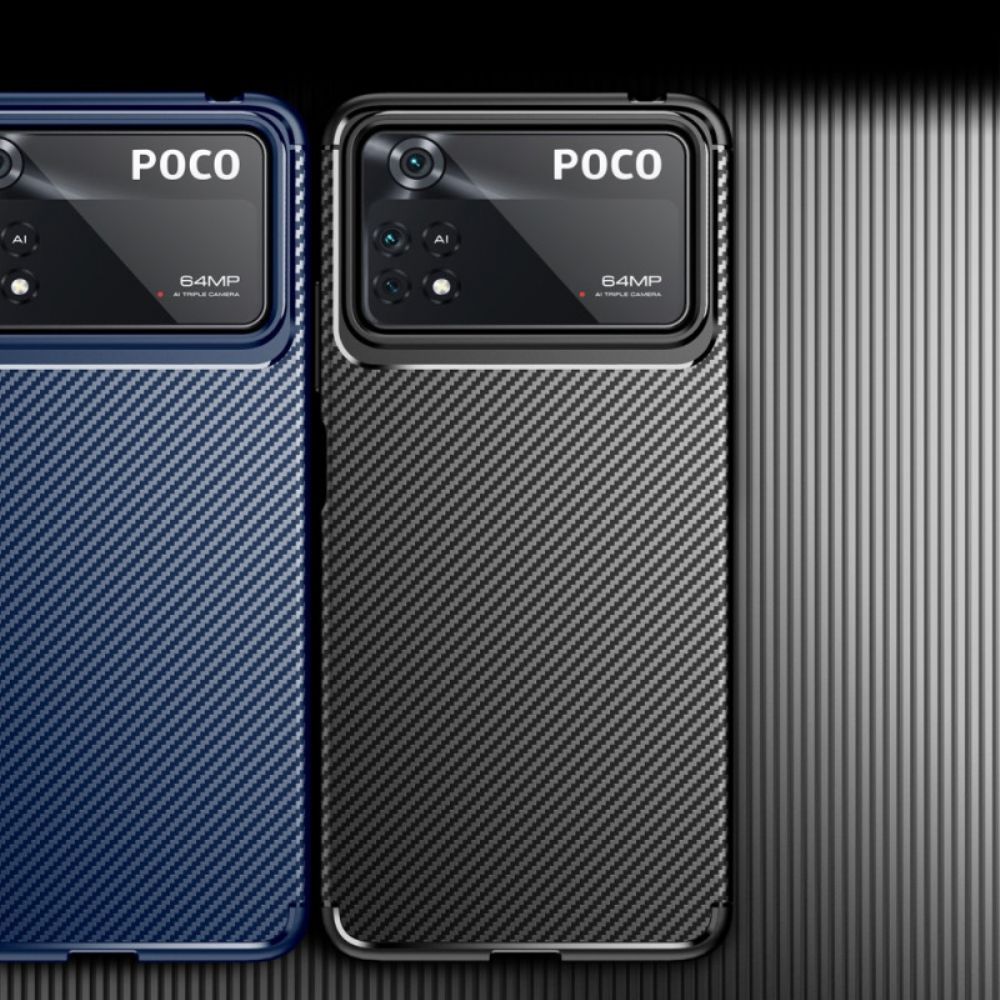 Hoesje voor Poco X4 Pro 5G Flexibele Koolstofvezel