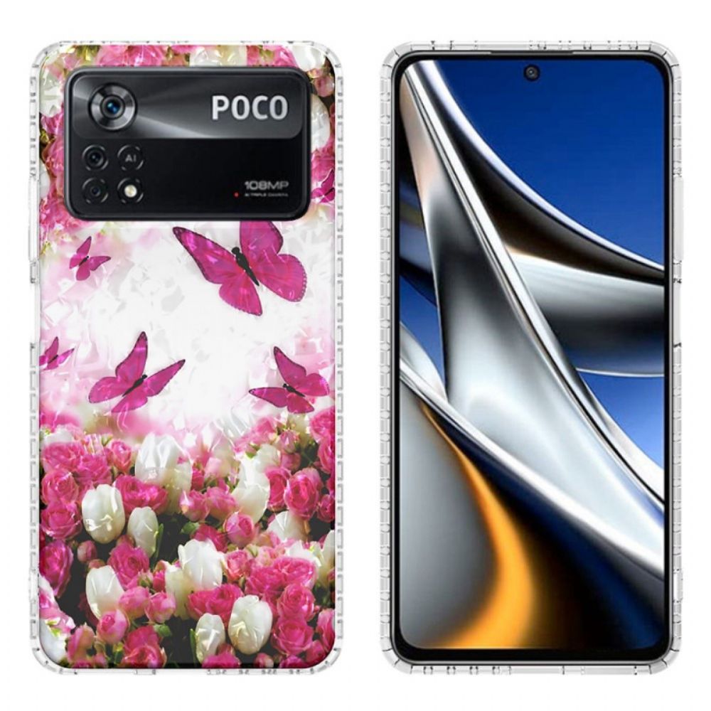 Hoesje voor Poco X4 Pro 5G Stijlvolle Vlinders