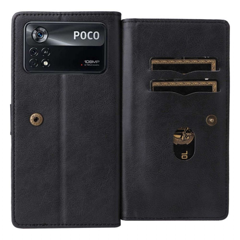 Leren Hoesje voor Poco X4 Pro 5G 10 Kaarthouder