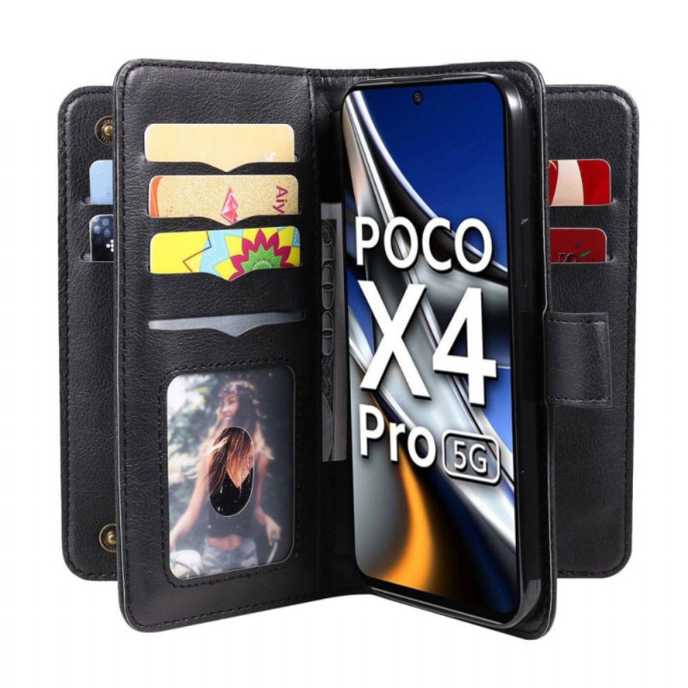 Leren Hoesje voor Poco X4 Pro 5G 10 Kaarthouder