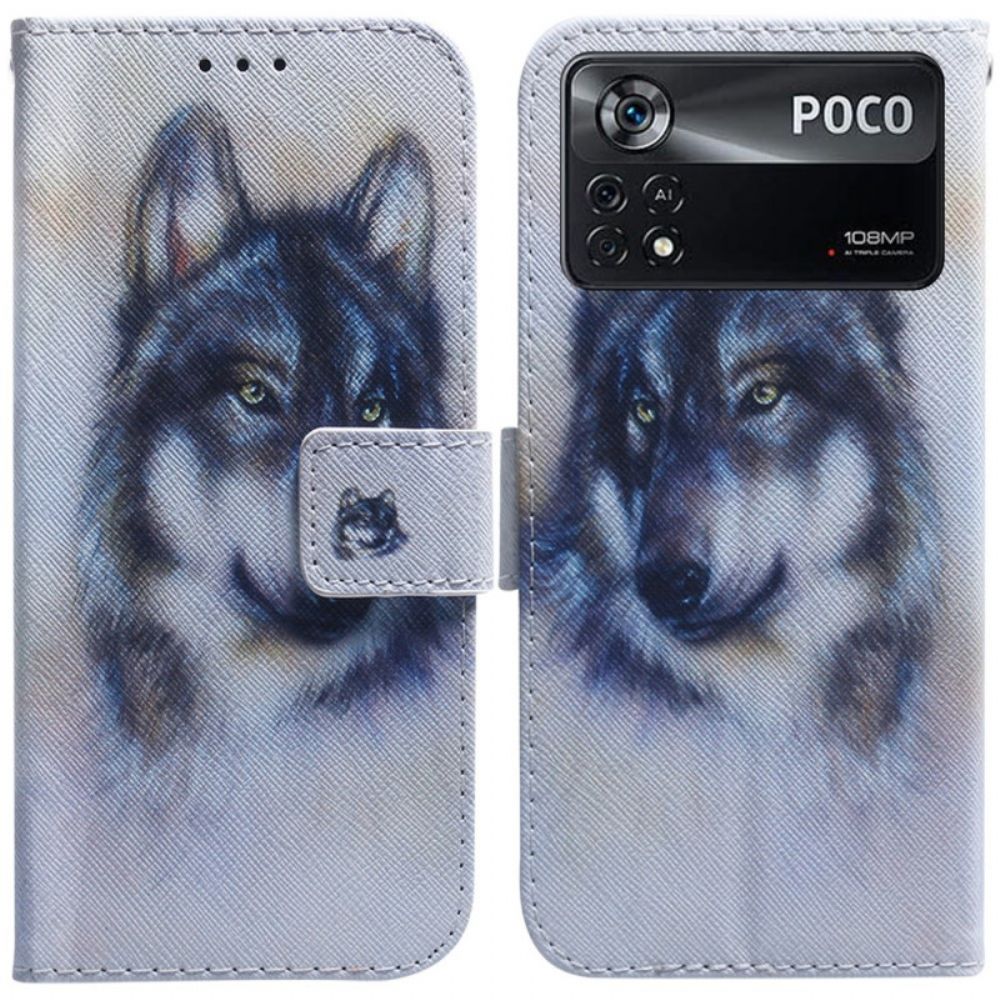 Leren Hoesje voor Poco X4 Pro 5G Aquarel Hond