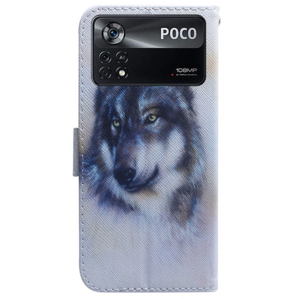 Leren Hoesje voor Poco X4 Pro 5G Aquarel Hond