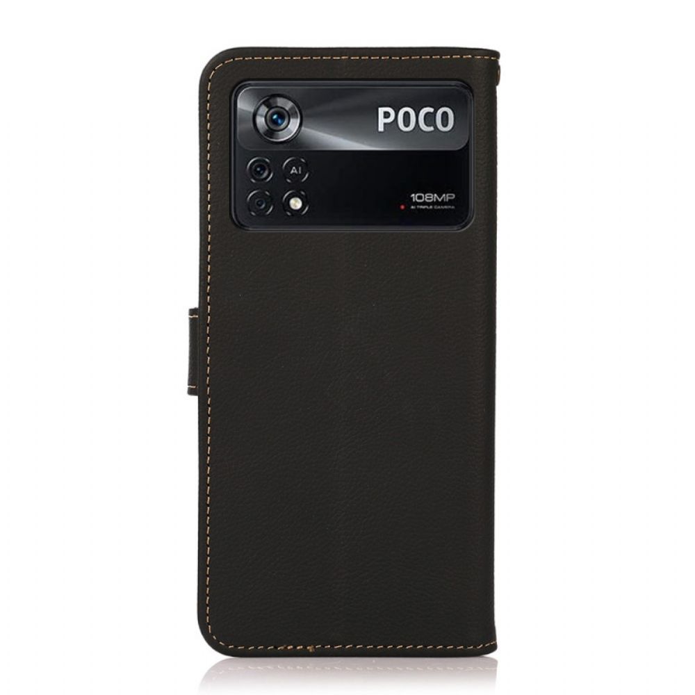 Leren Hoesje voor Poco X4 Pro 5G Echt Leer Khazneh Rfid