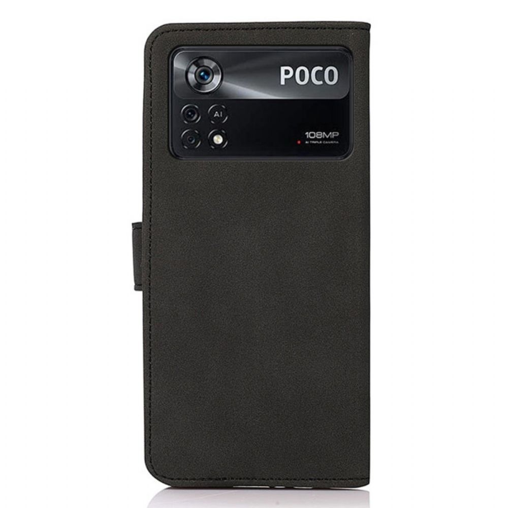 Leren Hoesje voor Poco X4 Pro 5G Khazneh Mode Leereffect