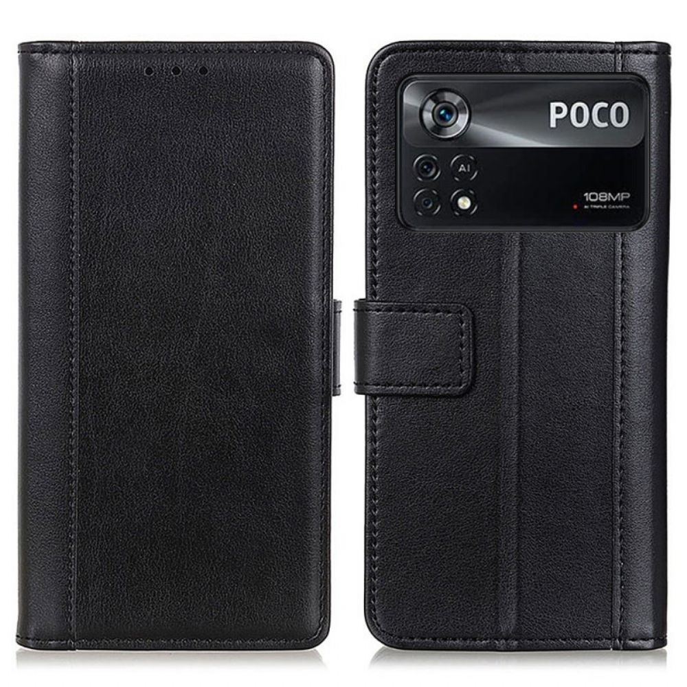 Leren Hoesje voor Poco X4 Pro 5G Klassieke Leerstijl