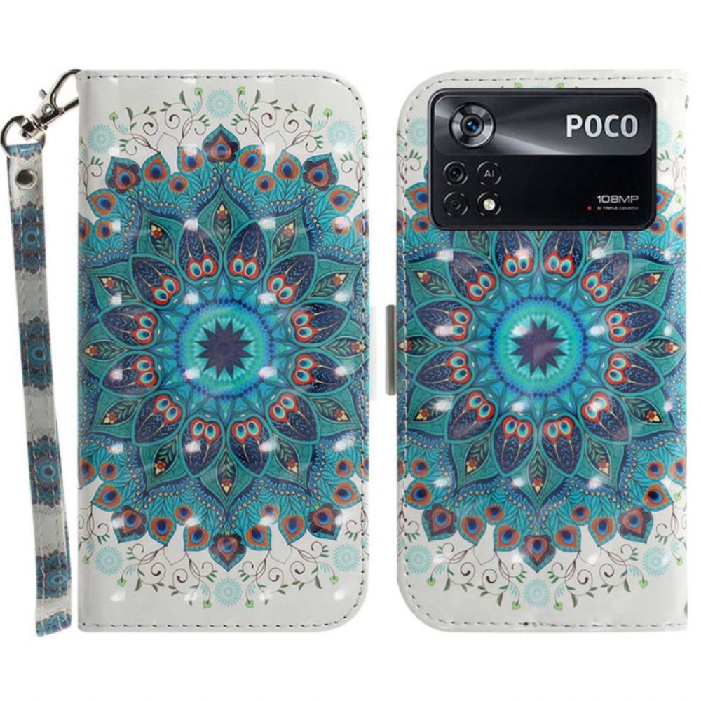 Leren Hoesje voor Poco X4 Pro 5G Met Ketting Band Mandala