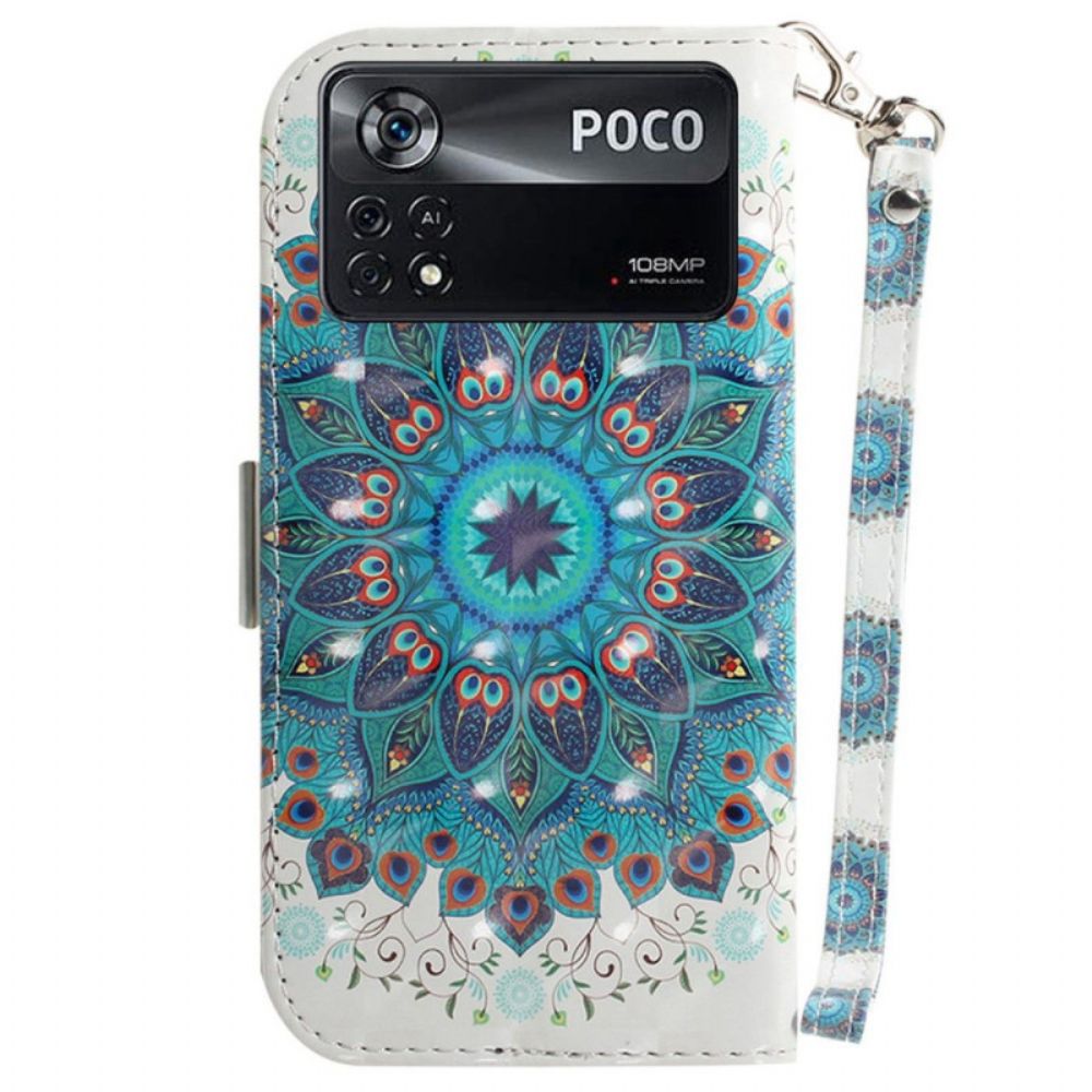 Leren Hoesje voor Poco X4 Pro 5G Met Ketting Band Mandala