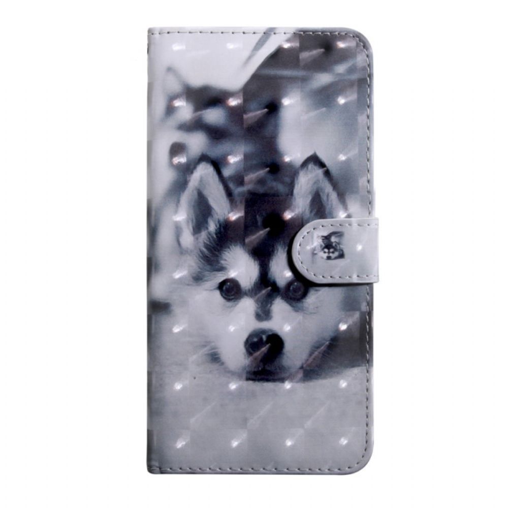 Leren Hoesje voor Poco X4 Pro 5G Met Ketting Thong Puppy