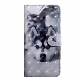 Leren Hoesje voor Poco X4 Pro 5G Met Ketting Thong Puppy