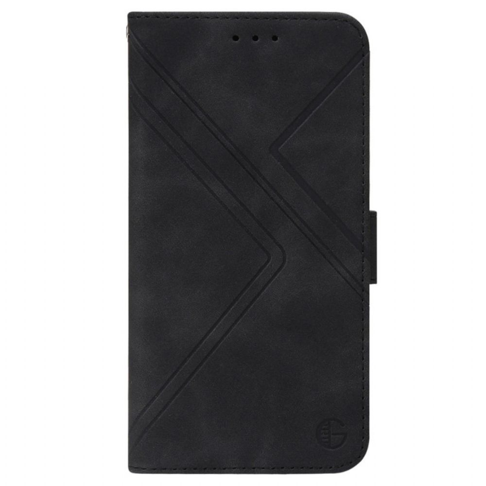 Leren Hoesje voor Poco X4 Pro 5G Rfid Discreet Patroon