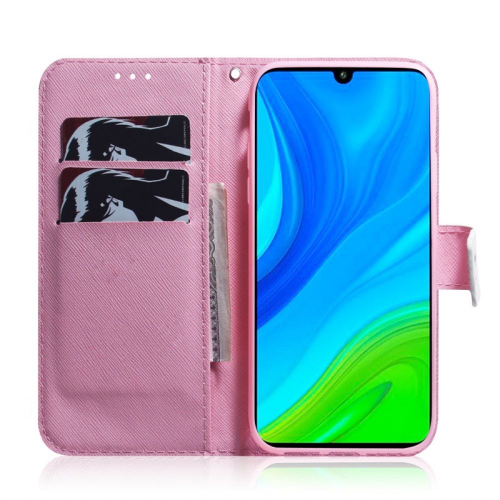 Leren Hoesje voor Poco X4 Pro 5G Roze Bloem