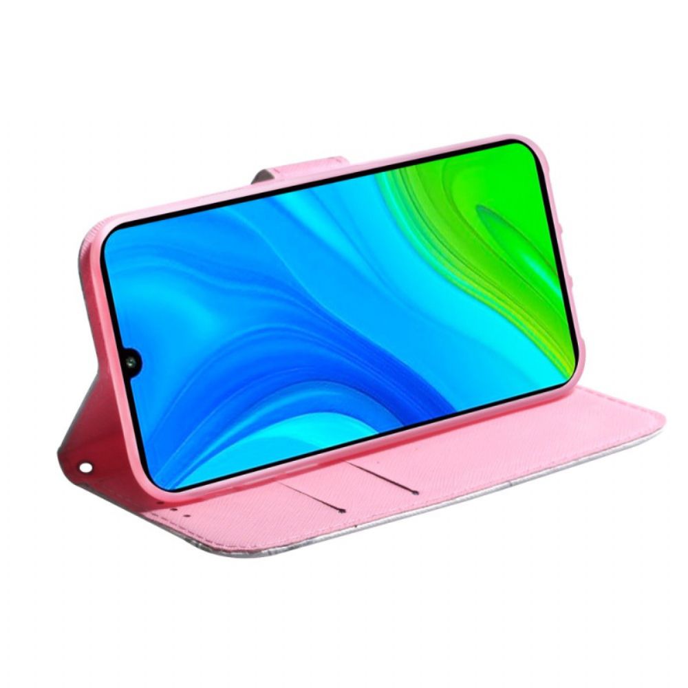 Leren Hoesje voor Poco X4 Pro 5G Roze Bloem